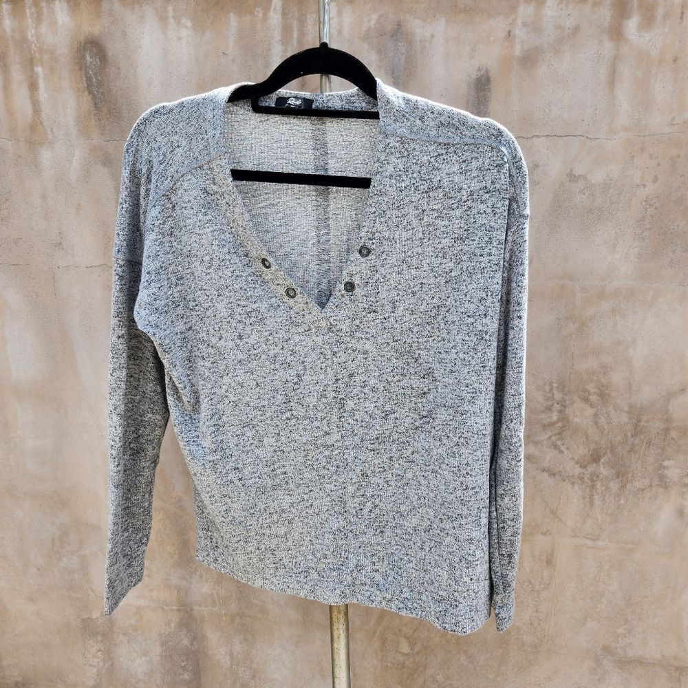 Rails Leigh Henley Top Fuzzy Gray